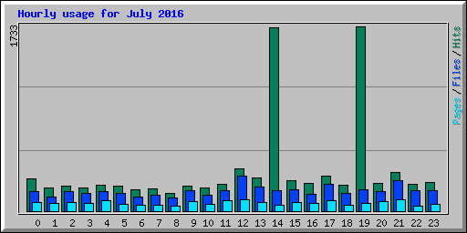 Hourly usage for July 2016