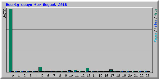 Hourly usage for August 2016