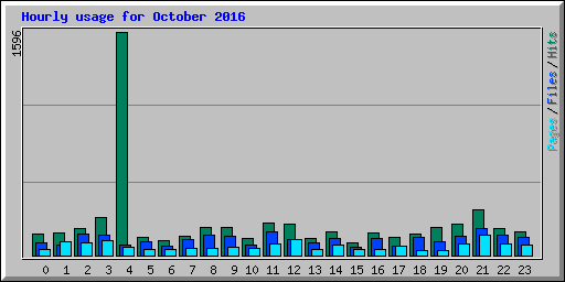 Hourly usage for October 2016