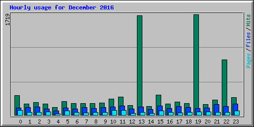 Hourly usage for December 2016